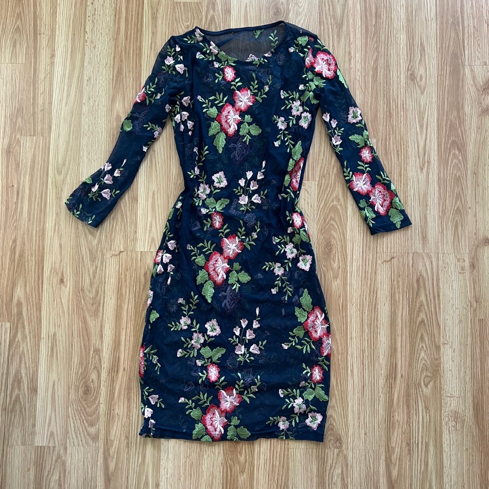 Mesh Embroidered Dress
